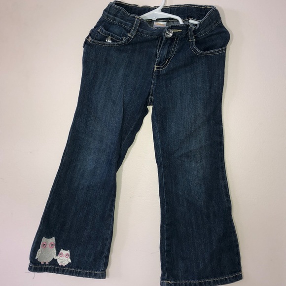 Gymboree owl embroidered ruffle jeans - Picture 2 of 5
